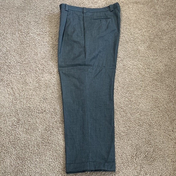 Innocenti Men’s GRAY dress pants pleated & cuffed 100% Imported Wool W38 I29.5 - Picture 3 of 9